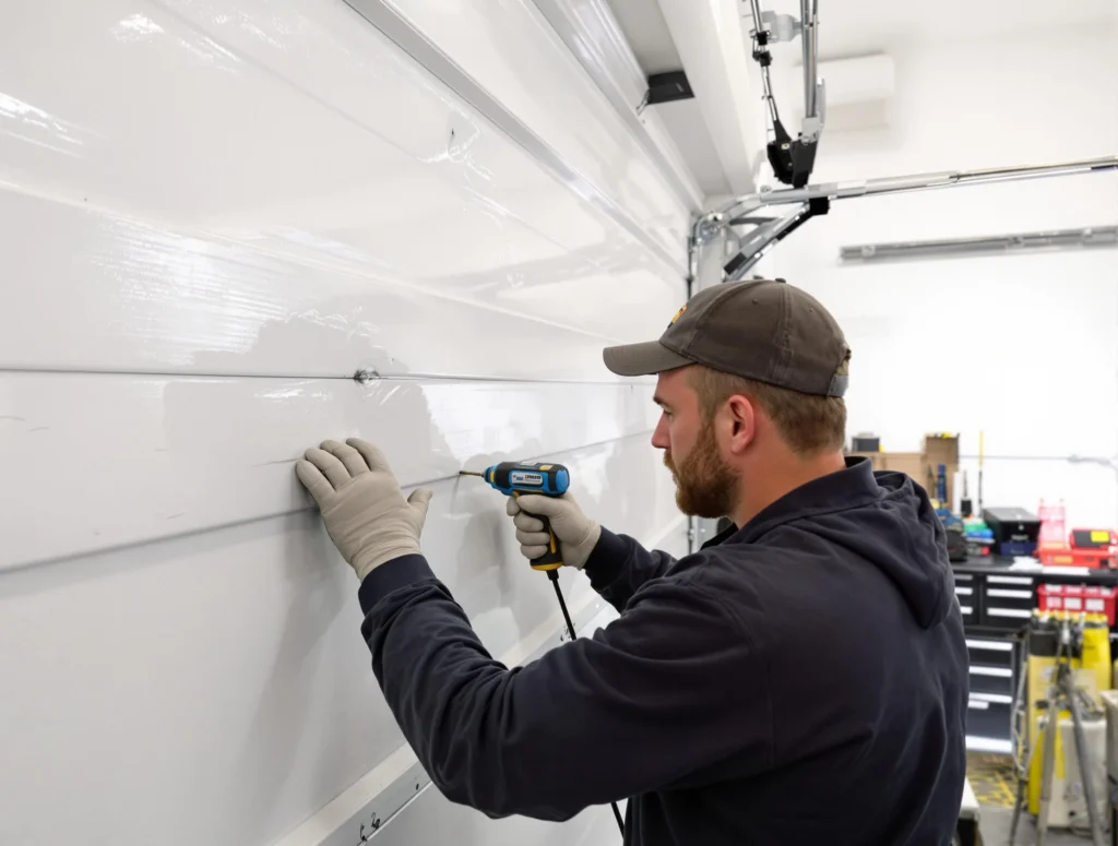 Dented Garage Door Panel Repair